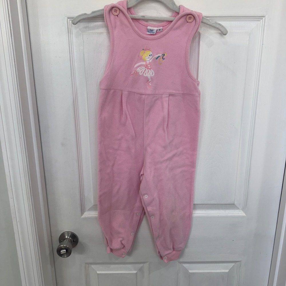 Vintage Fast Friends‎ 3T Jumpsuit Overall Pink Ballerina Cutesie One Piece